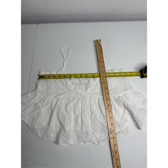 Zara Women’s Bohemian Bodydoll Cotton Embroidered Top Size L Spaghetti Straps - Picture 5 of 11